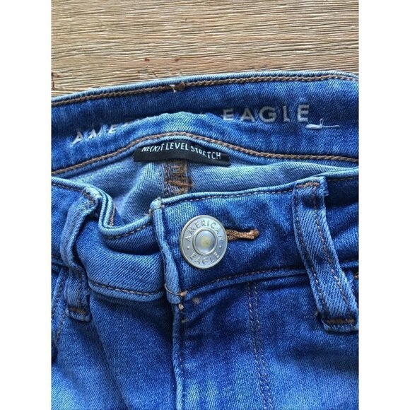 American Eagle JEGGING Jean Womens Size 00 Short Next Level Stretch Medium Wash - Picture 3 of 4